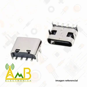 Conector jack USB tipo C hembra de 4 pines, para soldar.