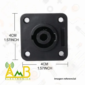 conector speakon hembra 4 pines plastico 40x40mm para chasis