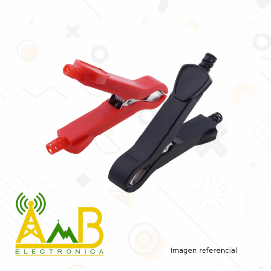 Pinzas cocodrilo 90mm 30A rojo y negro para electrónica