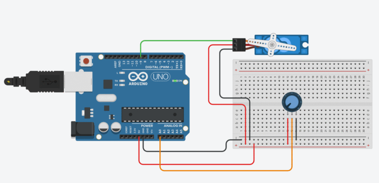 servo con control de giro con potenciometro